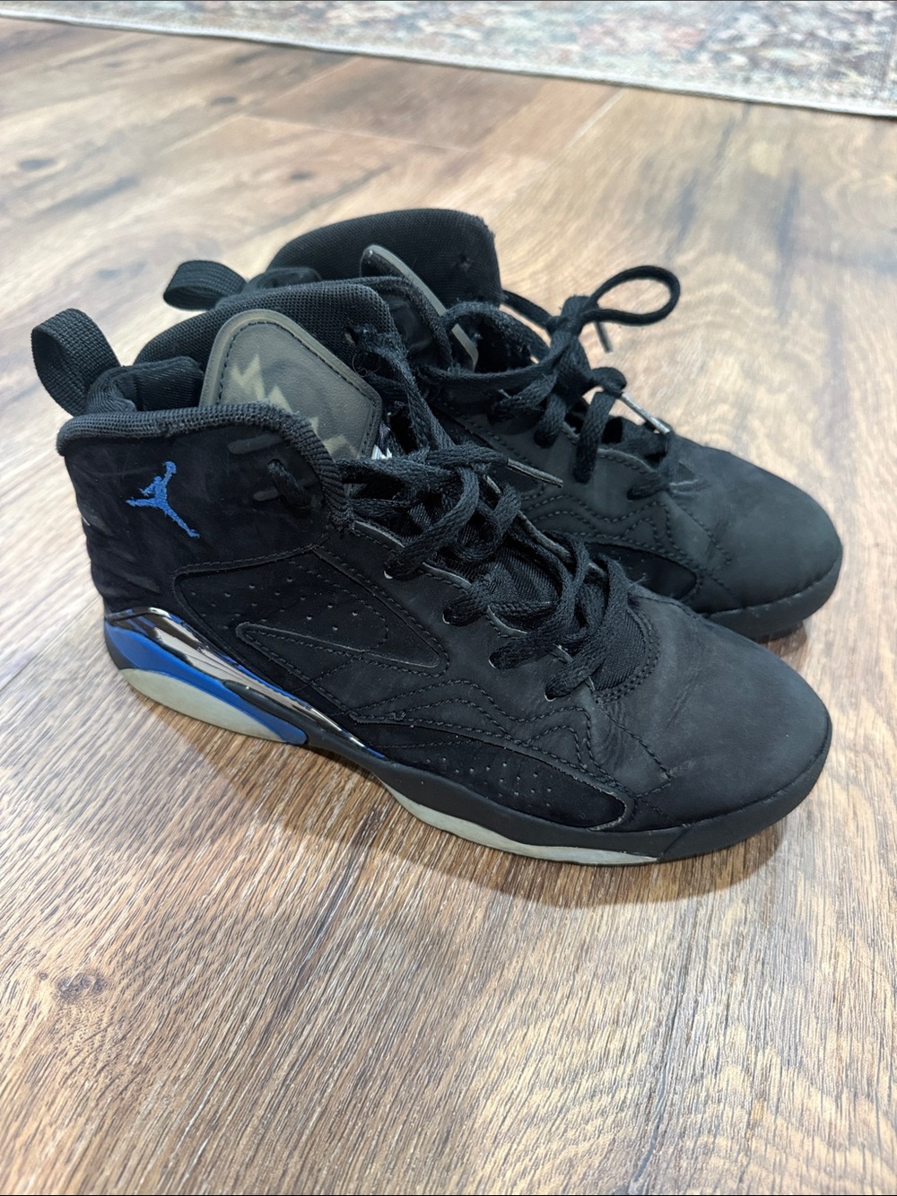 Jordan Jumpman MVP Kids Black and Blue High-Top Sneakers Nike